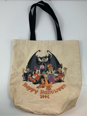 Vintage Walt Disney World Park 2006 Halloween Haunt Tote Canvas Bag
